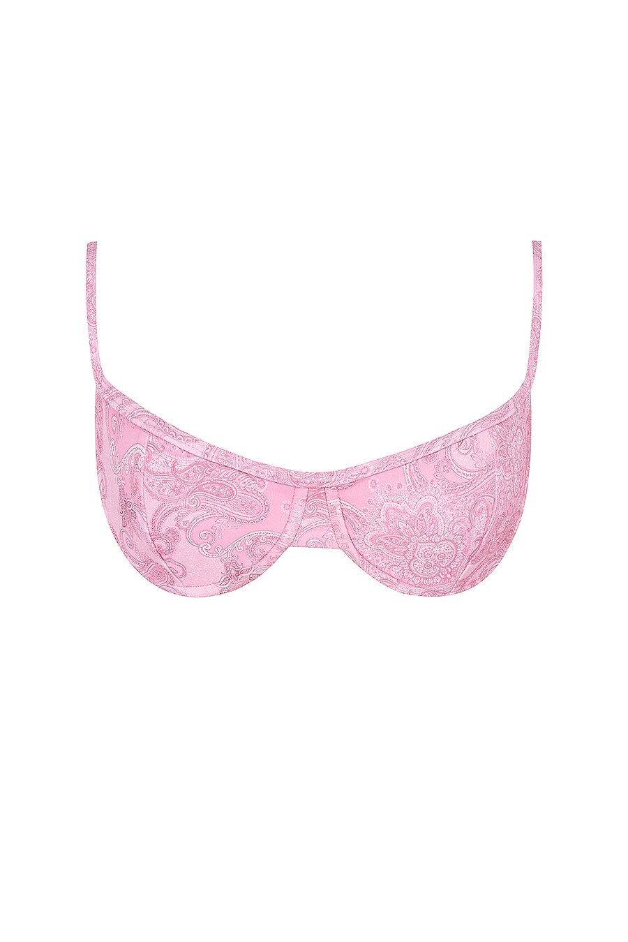 rosa paisley bikiniöverdel med bygel