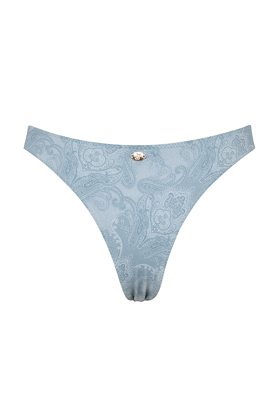 blå paisleyfärgad bikinitrosa med hög benlängd
