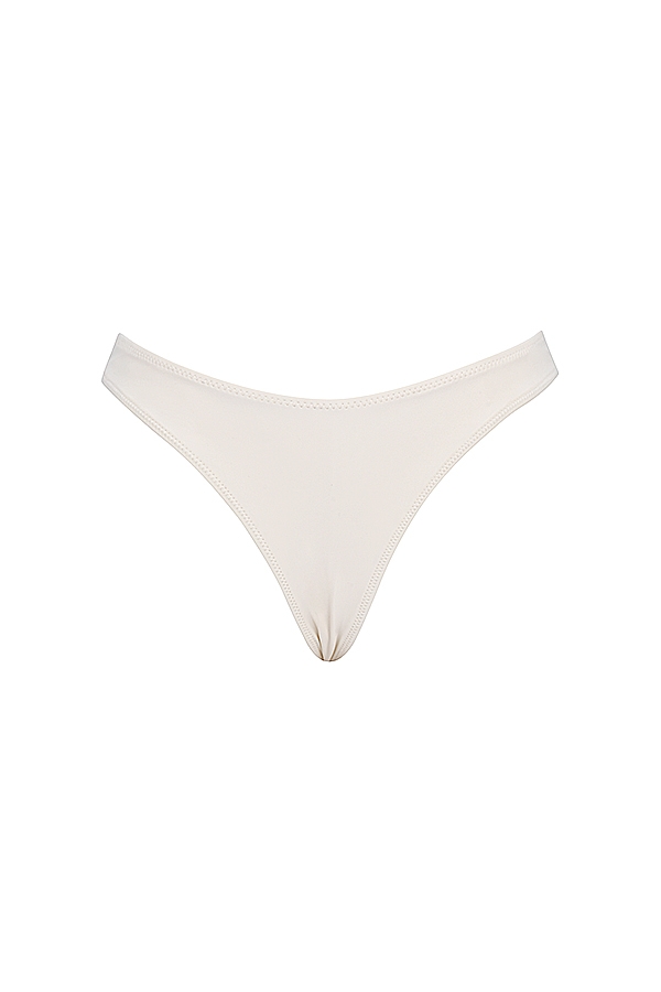 vaniljfärgad bikinitros med hög benlängd
