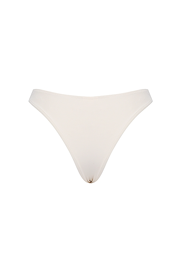 vaniljfärgad bikinitros med hög benlängd
