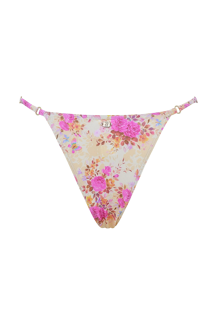 bikinitros med blommönster och volangkant