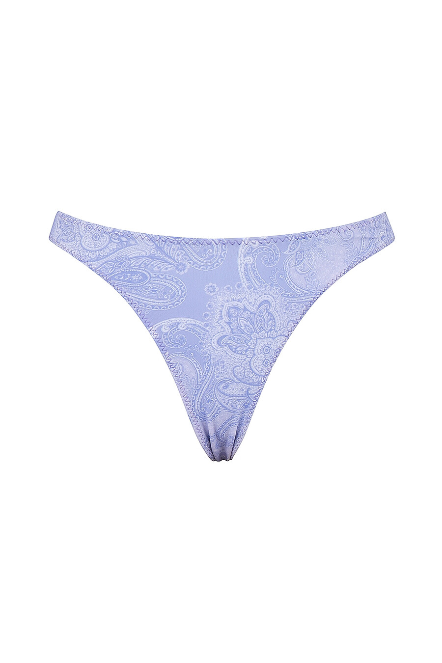 lavendelfärgad paisleyfärgad bikinitrosa med hög benlängd