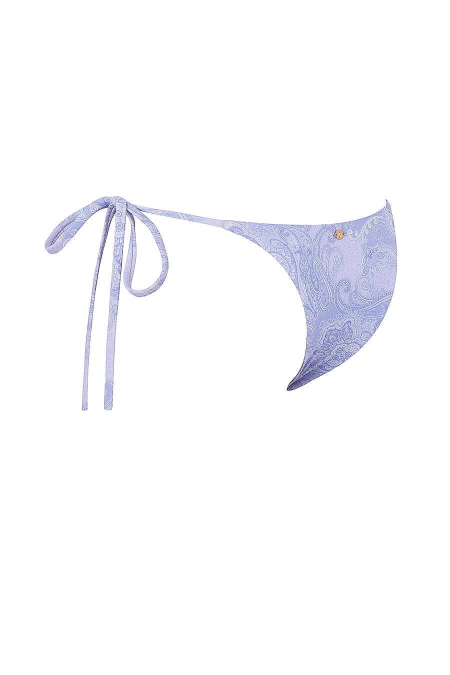 lavendelfärgad paisleyfärgad bikinitrosa med knytband i sidan
