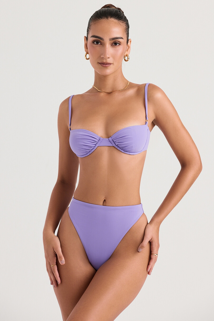 violett bikiniöverdel med bygel