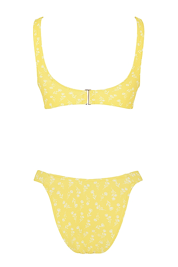 gulvit blommig bikini