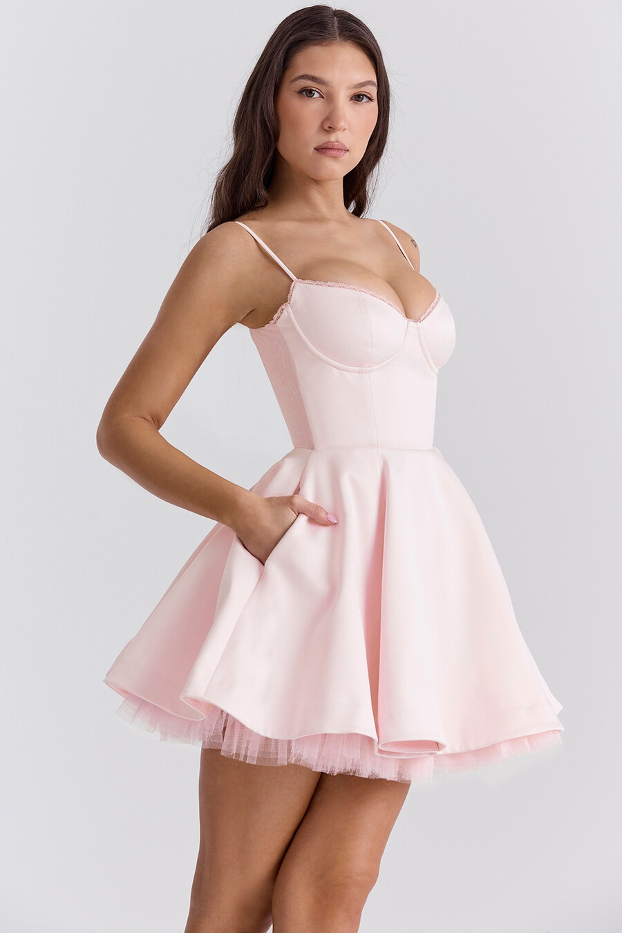 ballerina rosa tyll miniklänning