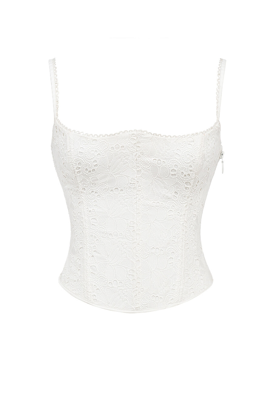 vit broderad anglais-korsett