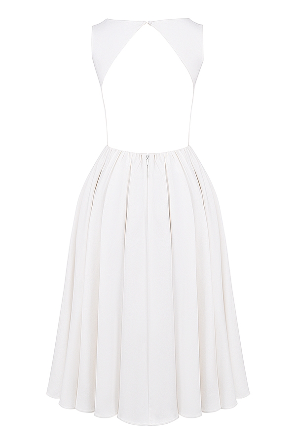 vit twill midiklänning