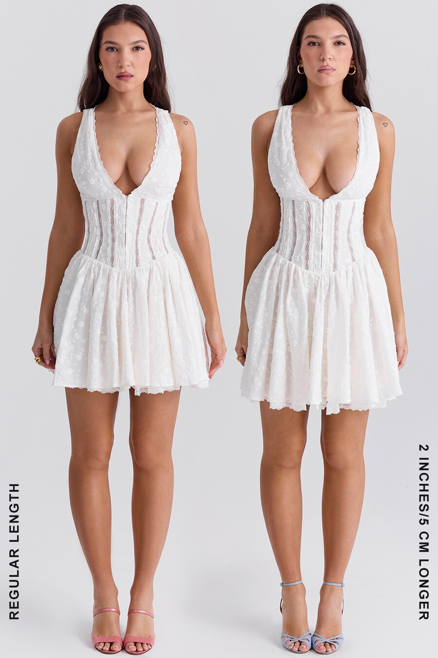 vit cotton broderie anglais plunge mini dress