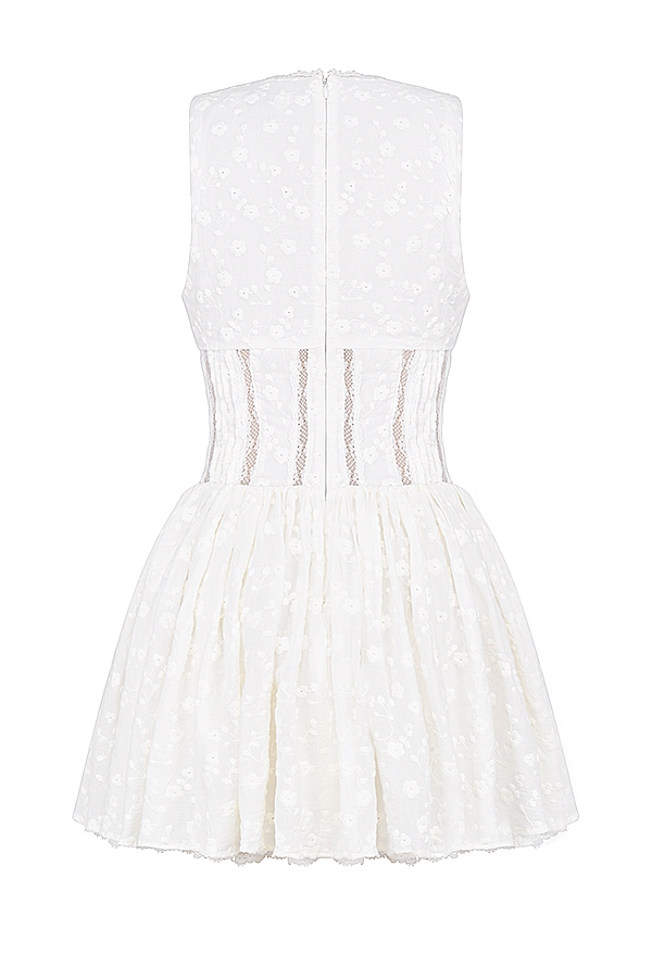 vit cotton broderie anglais plunge mini dress