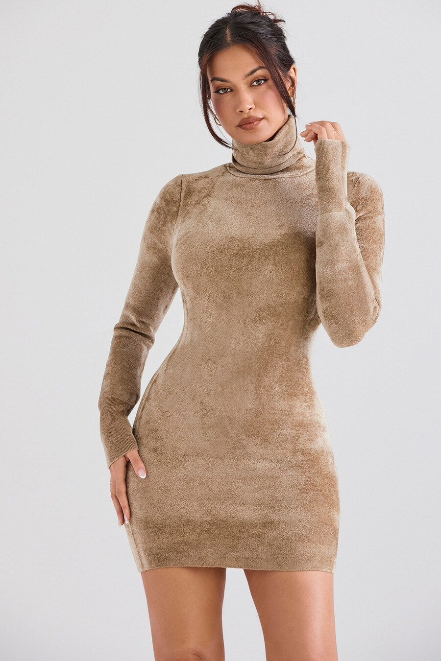 lilafärgad chenille miniklänning