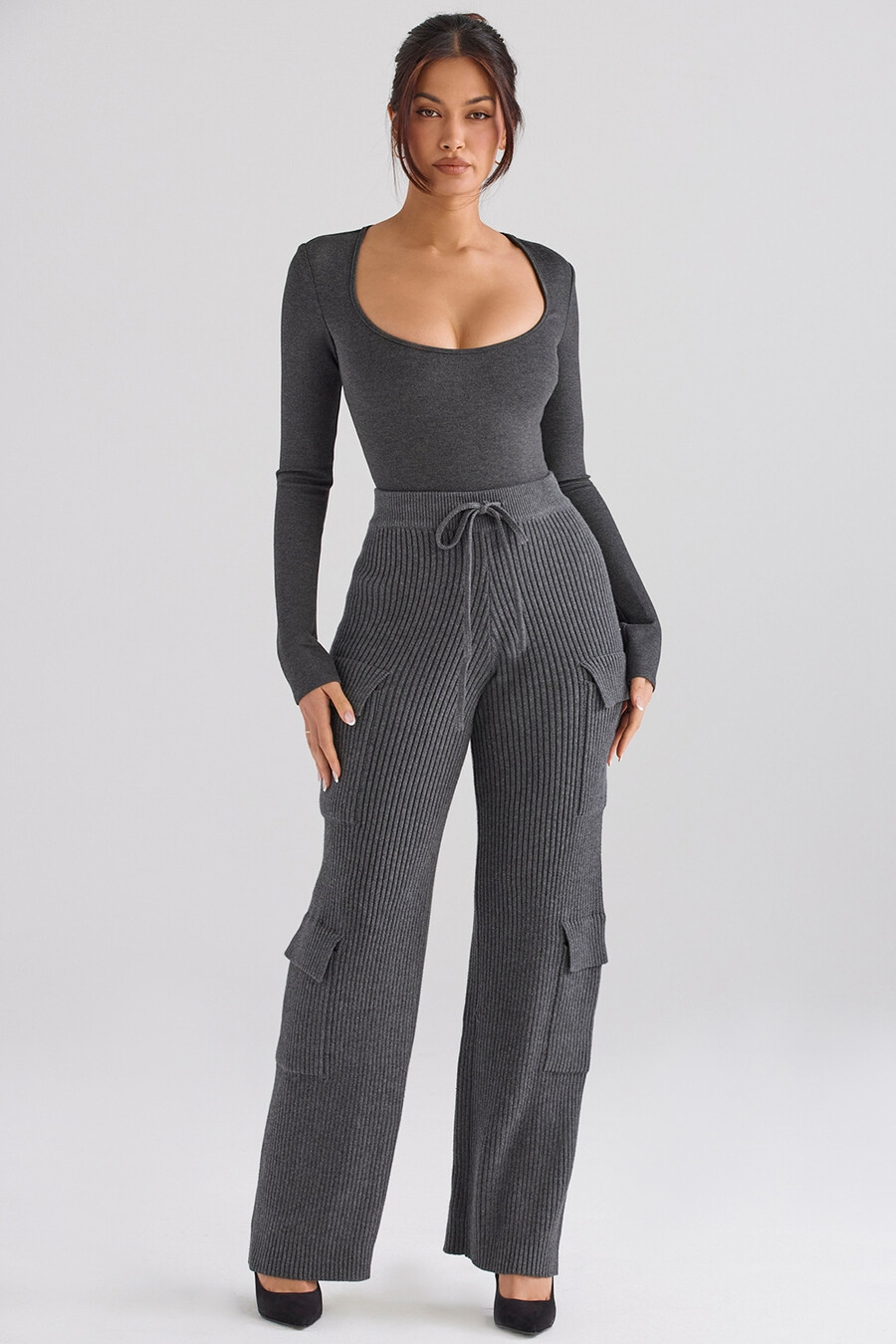 träkolsfärgad loungewear body