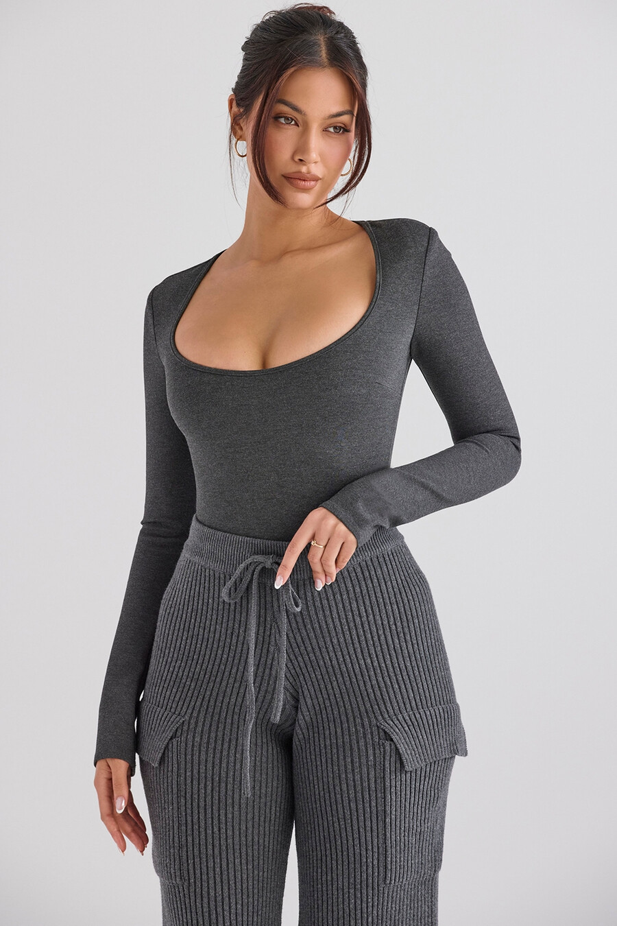 träkolsfärgad loungewear body
