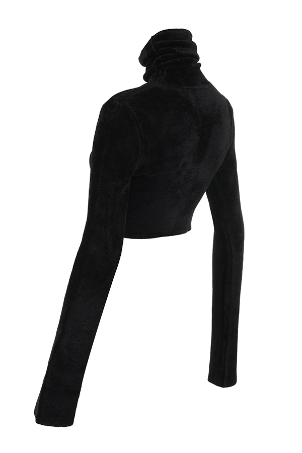 svart chenille cropped topp