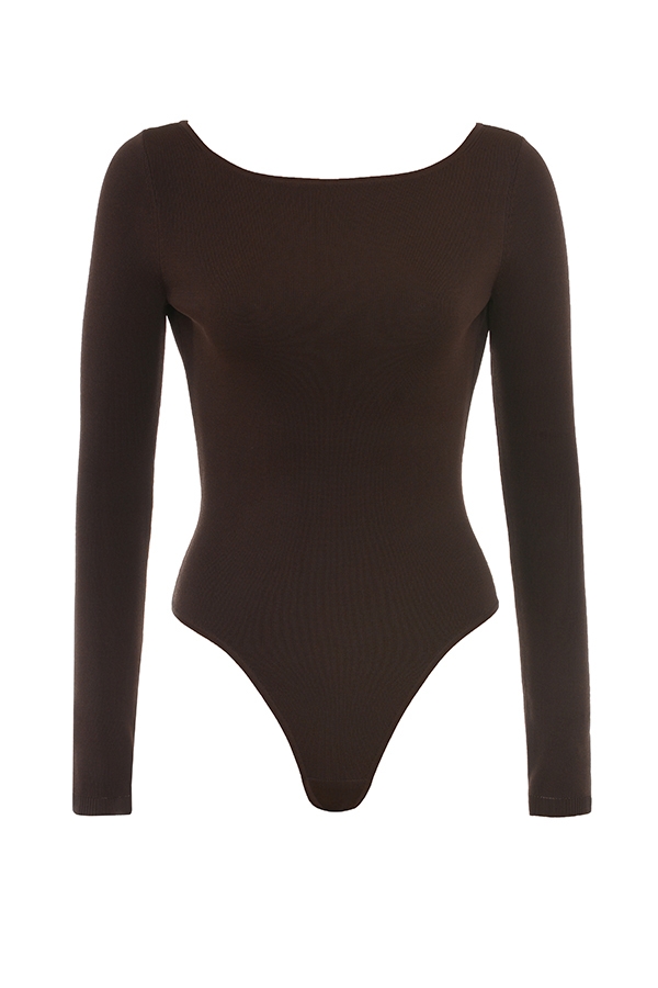 espresso bodysuit med öppen rygg