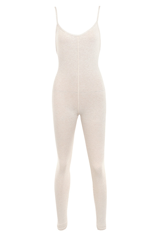 milk marl jumpsuit med låg rygg