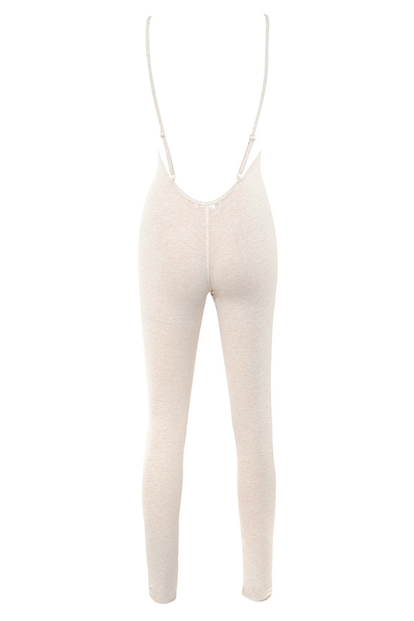 milk marl jumpsuit med låg rygg