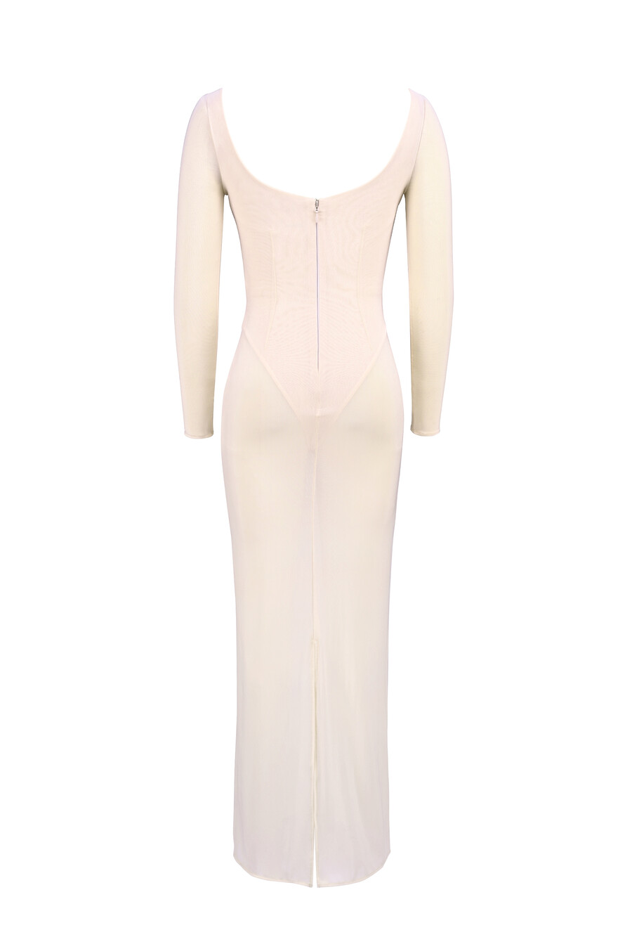 blush mesh maxiklänning med bodysuit
