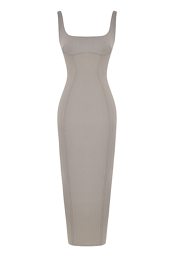 rökt bodycon maxiklänning