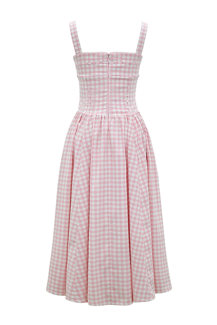 jordgubbs-shortcake gingham midi-sommarklänning