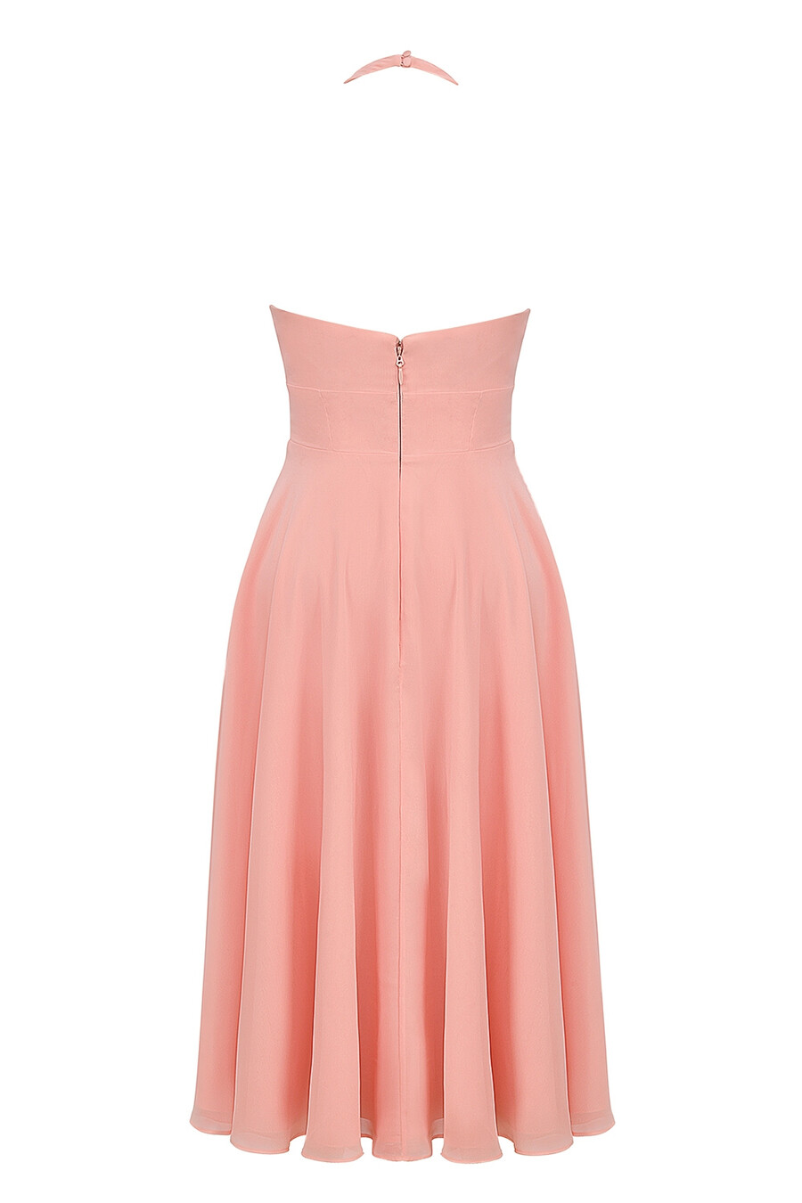 persikafärgad georgette halter sundress
