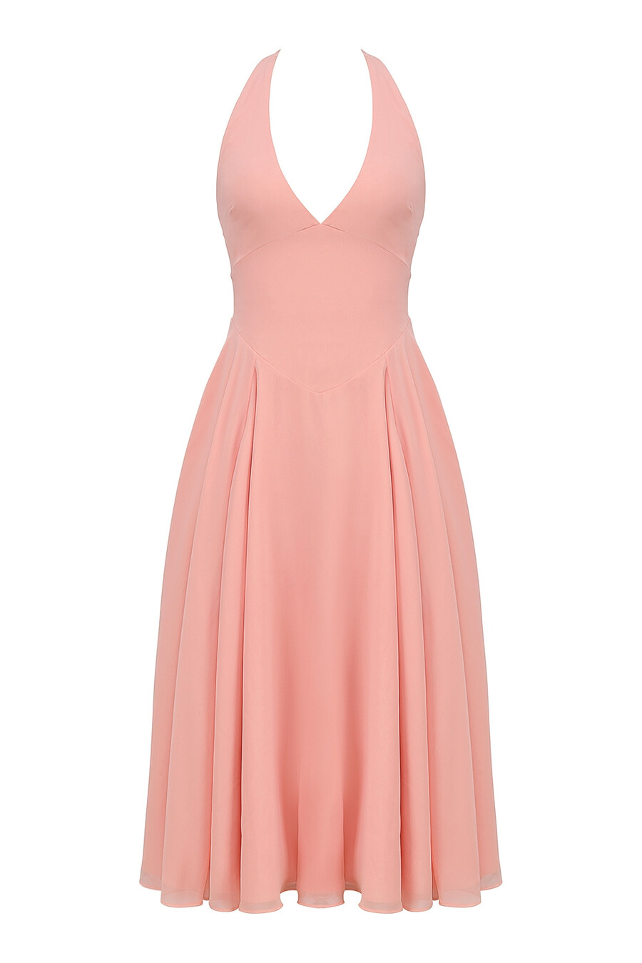 persikafärgad georgette halter sundress