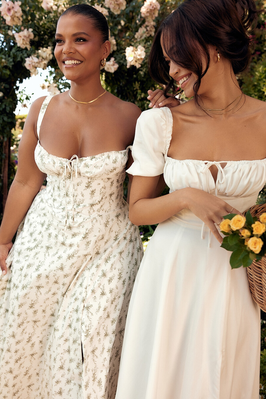 trädgårdsmönstrad bustier-sommarklänning