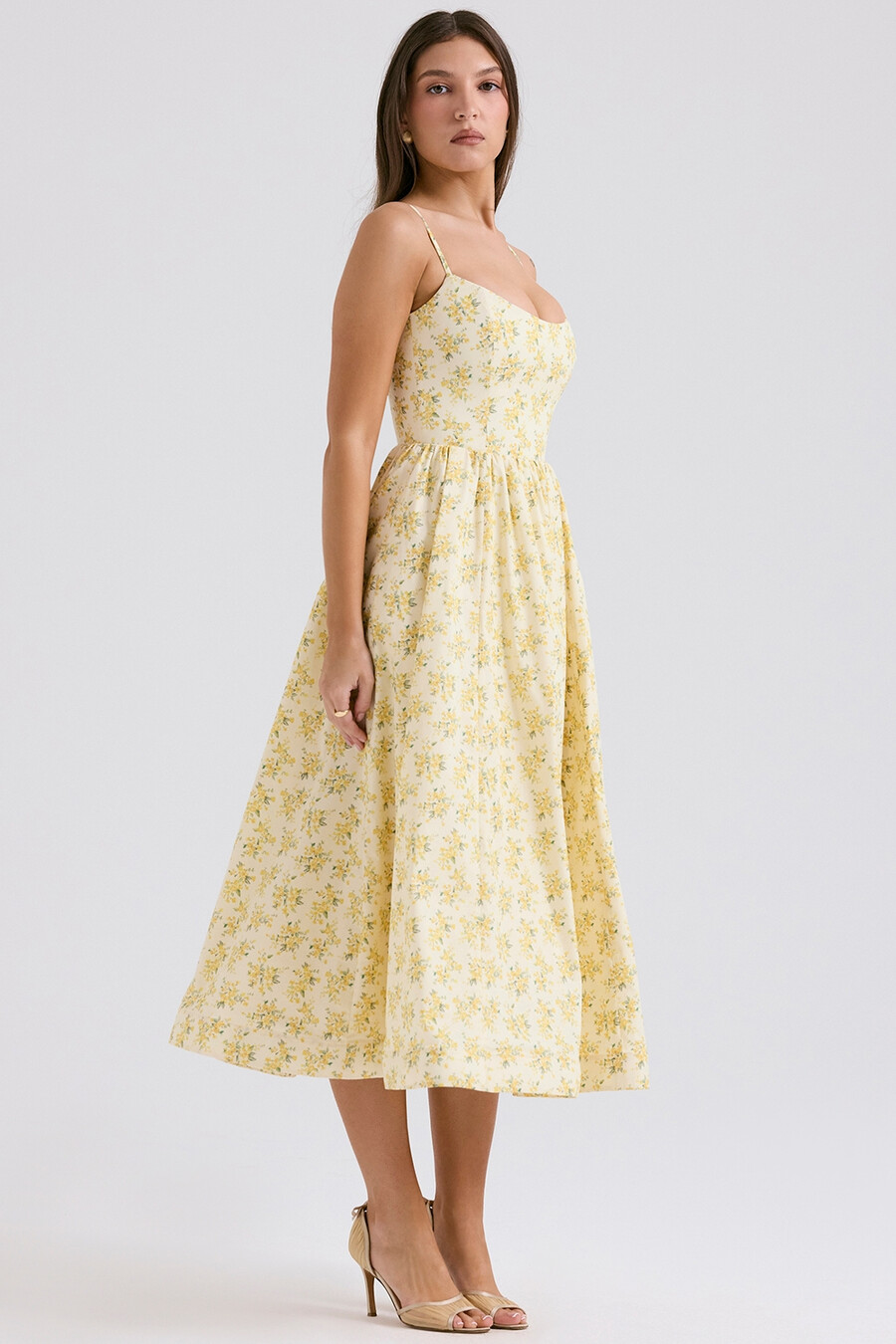 buttercup vintage blommig bomullskorsett sommarklänning
