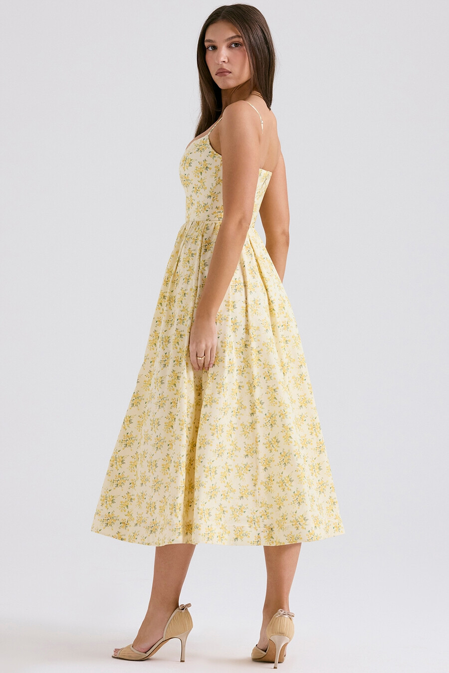 buttercup vintage blommig bomullskorsett sommarklänning