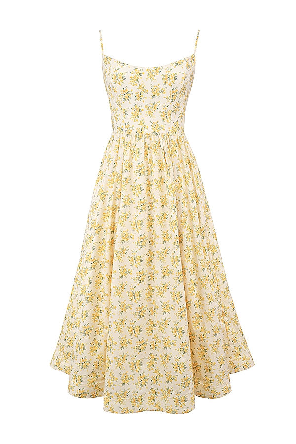 buttercup vintage blommig bomullskorsett sommarklänning