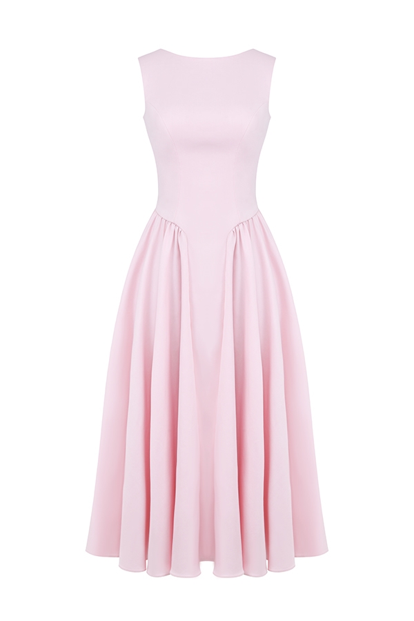 ballerina rosa twill midi solklänning