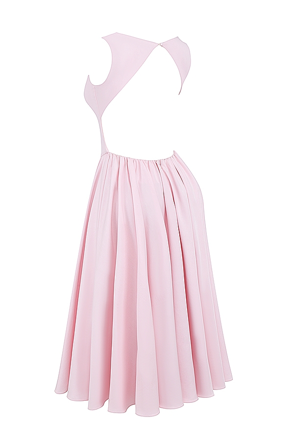 ballerina rosa twill midi solklänning