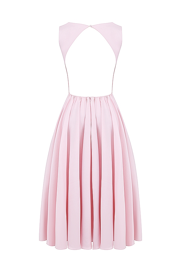 ballerina rosa twill midi solklänning