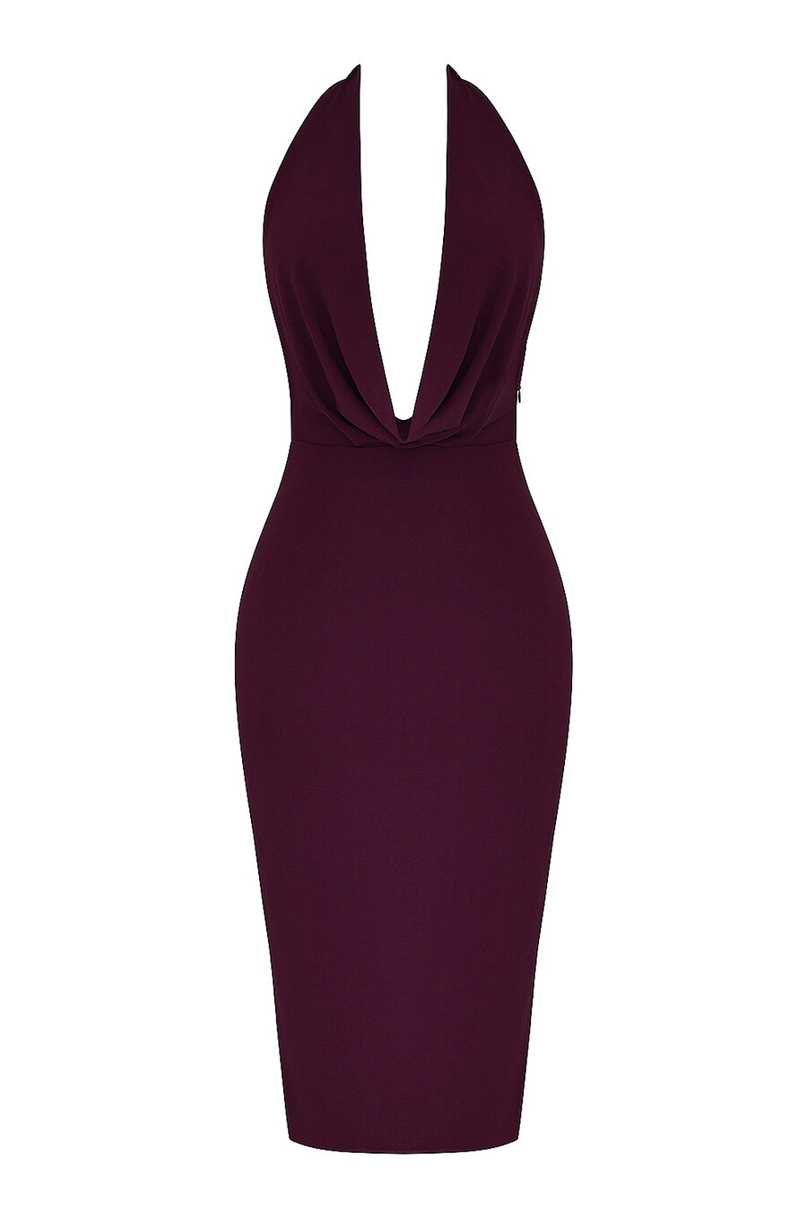merlot draperad midiklänning