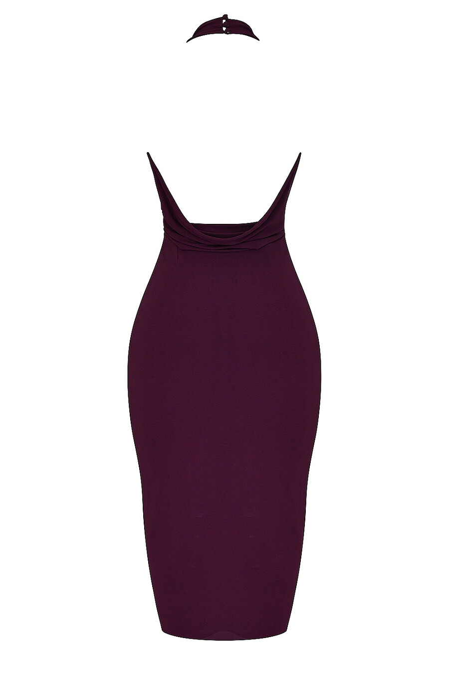 merlot draperad midiklänning