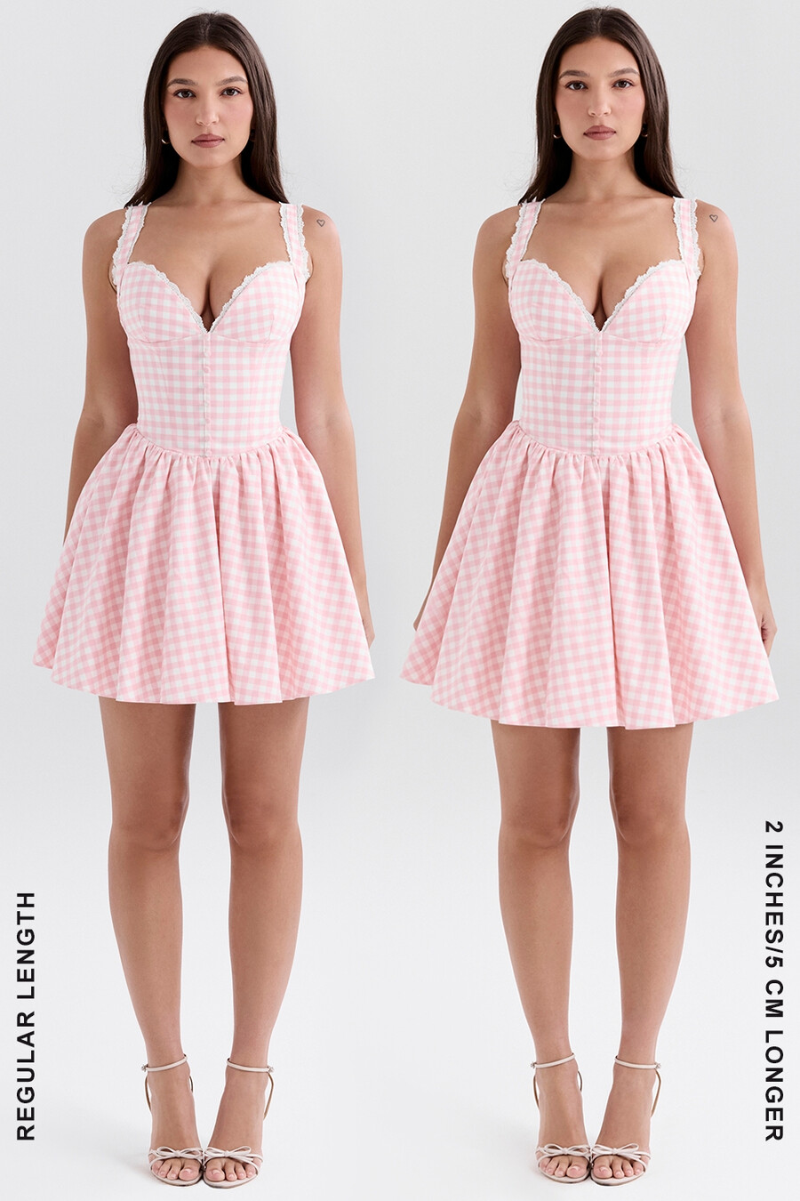 strawberry shortcake gingham korsett miniklänning