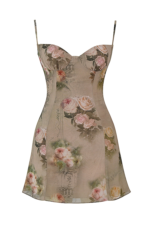 miniklänning med blommig design i vintagestil