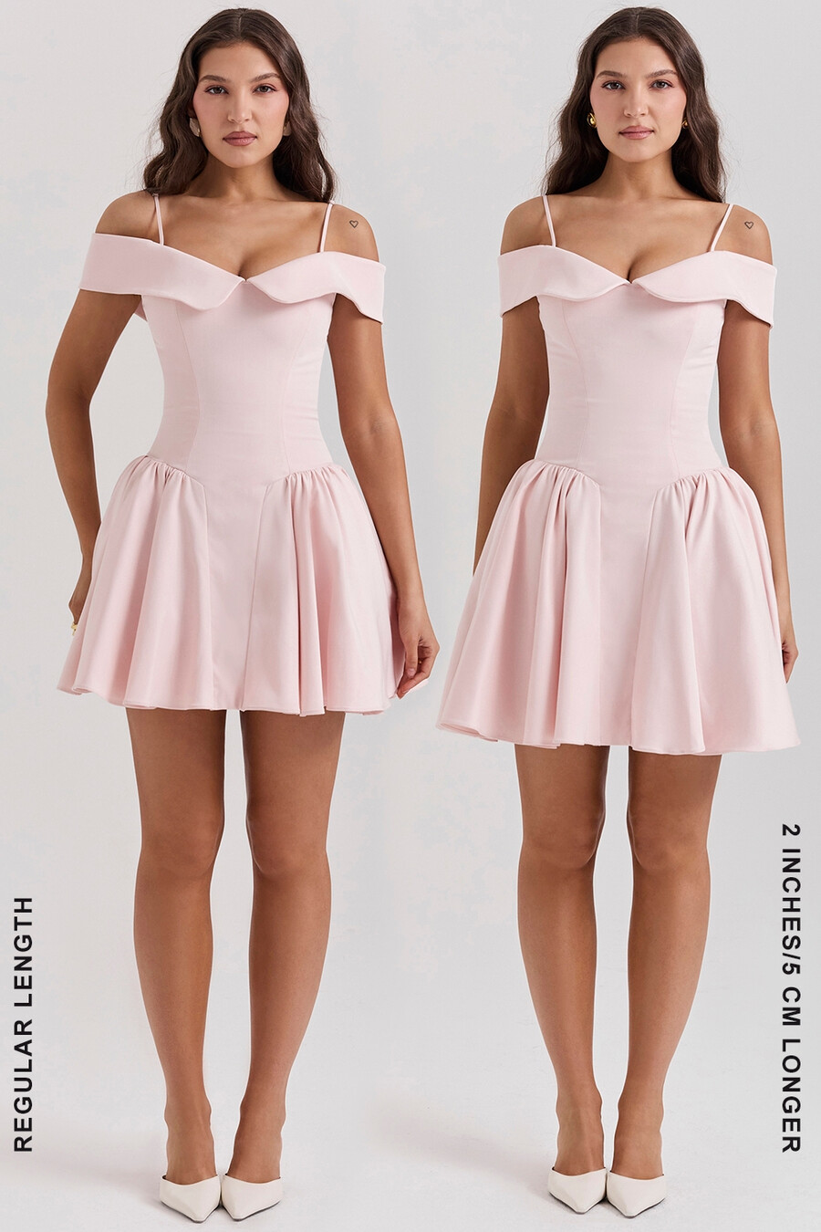 ballerina rosa off shoulder miniklänning