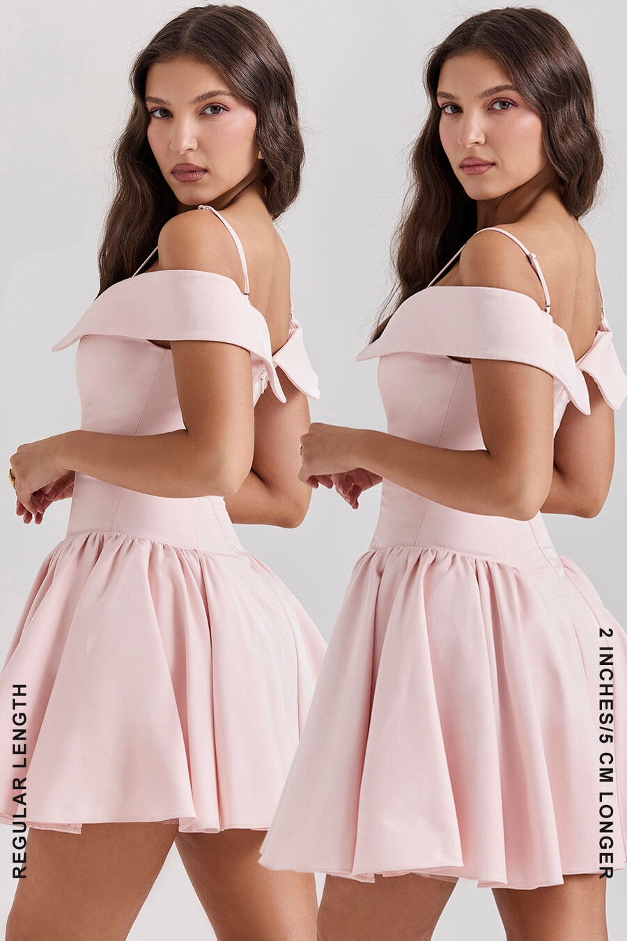 ballerina rosa off shoulder miniklänning