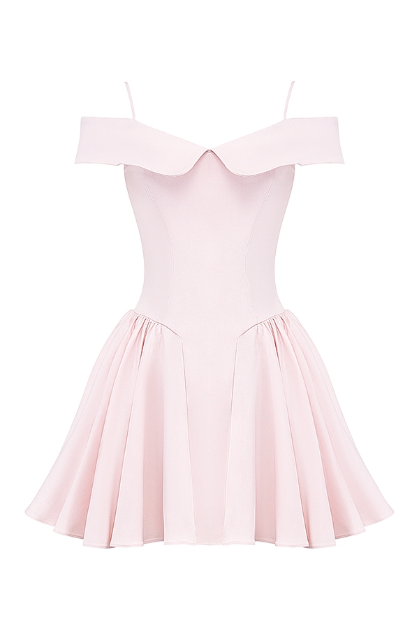 ballerina rosa off shoulder miniklänning