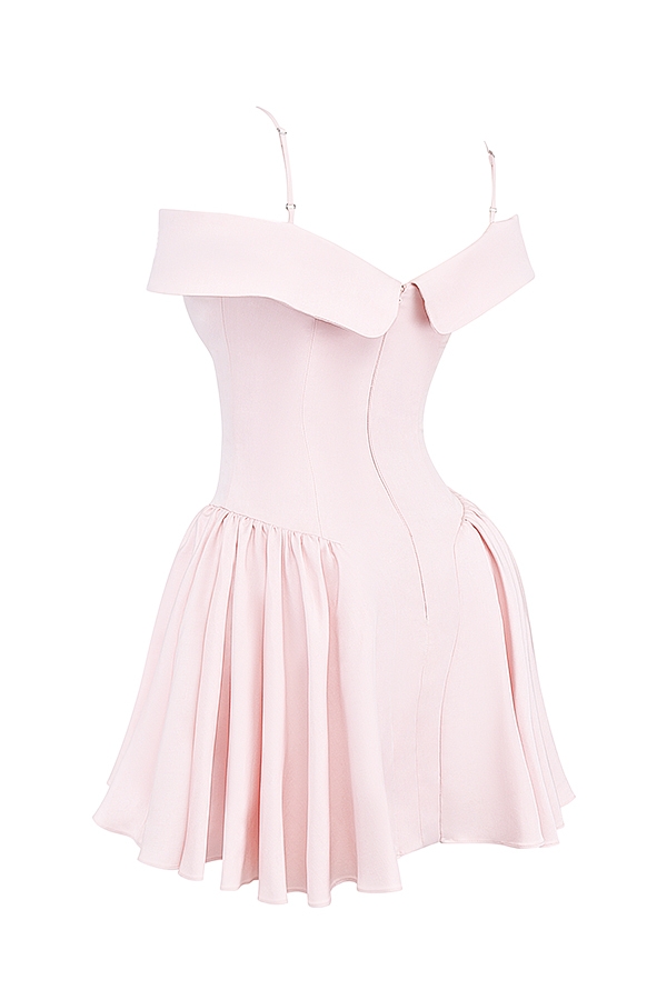 ballerina rosa off shoulder miniklänning