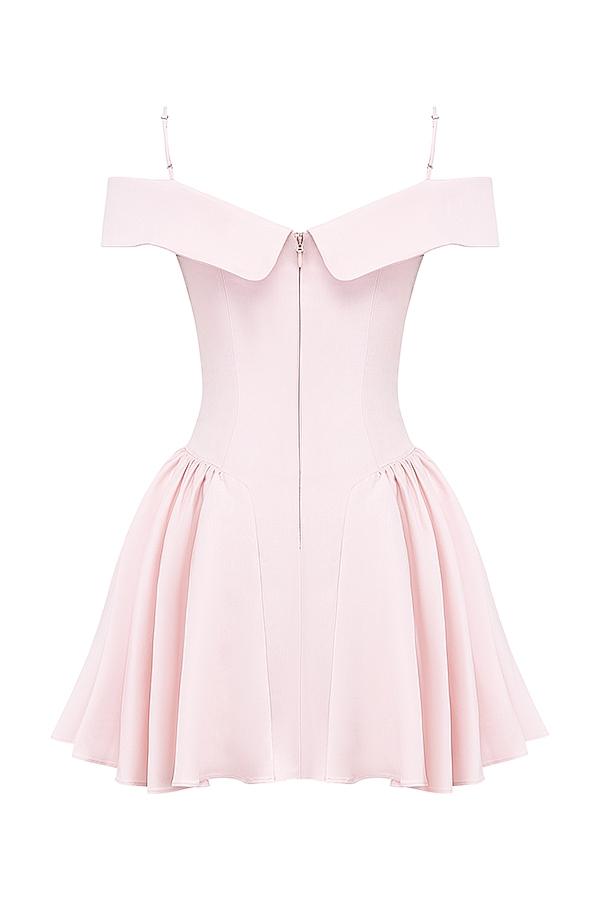 ballerina rosa off shoulder miniklänning