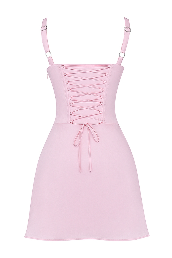 babyrosa korsett miniklänning