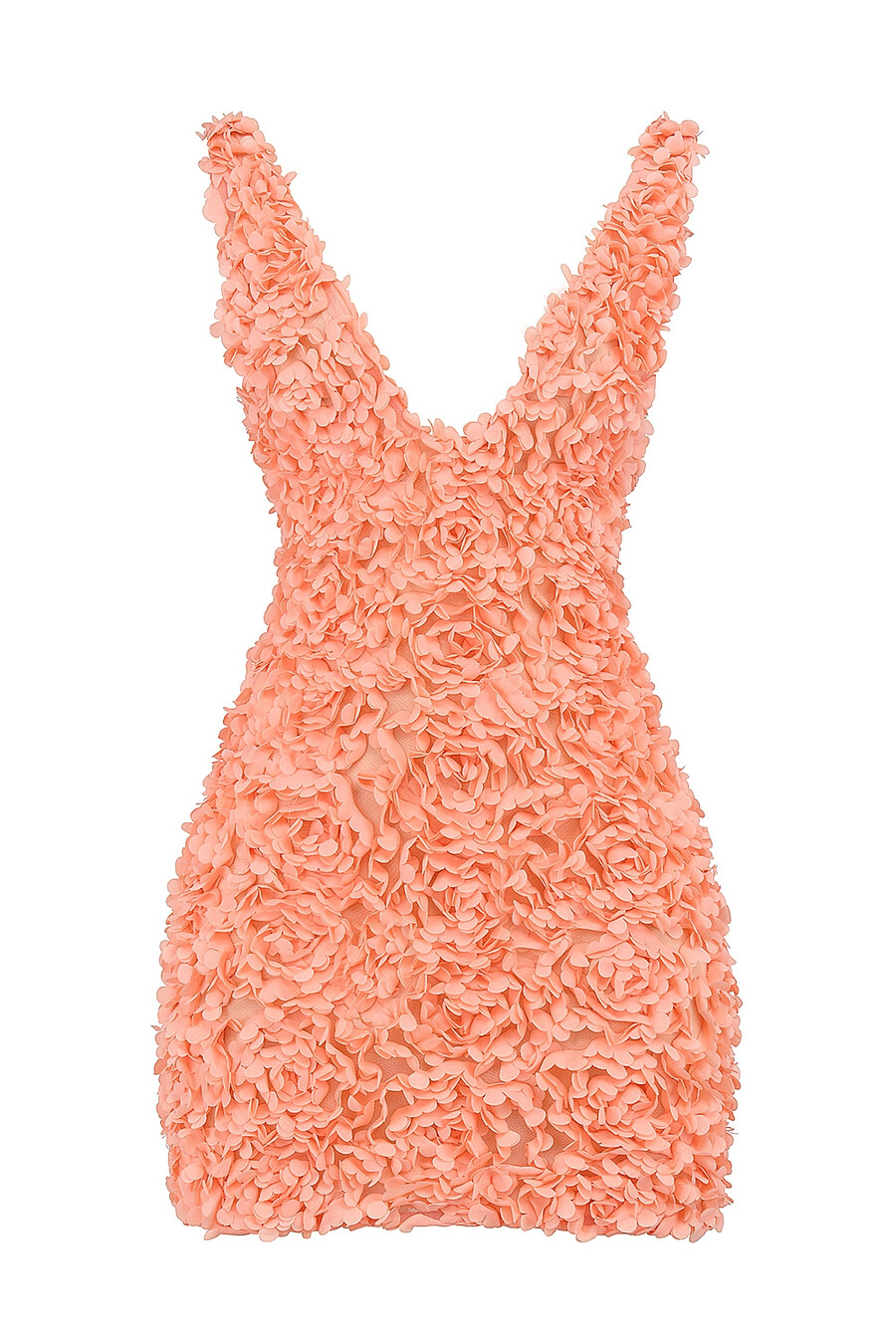 sorbet plunge miniklänning med blommig applikation