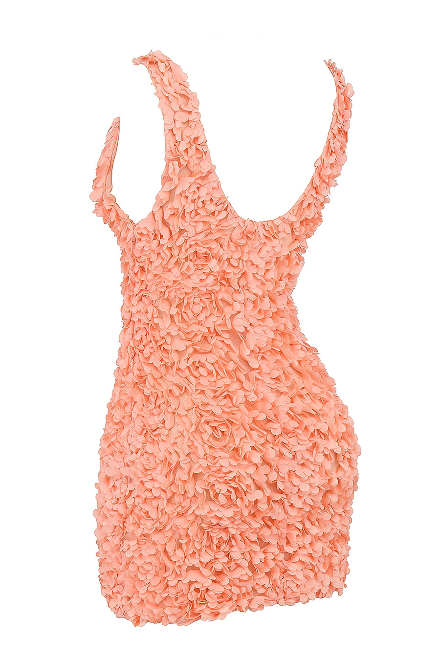 sorbet plunge miniklänning med blommig applikation