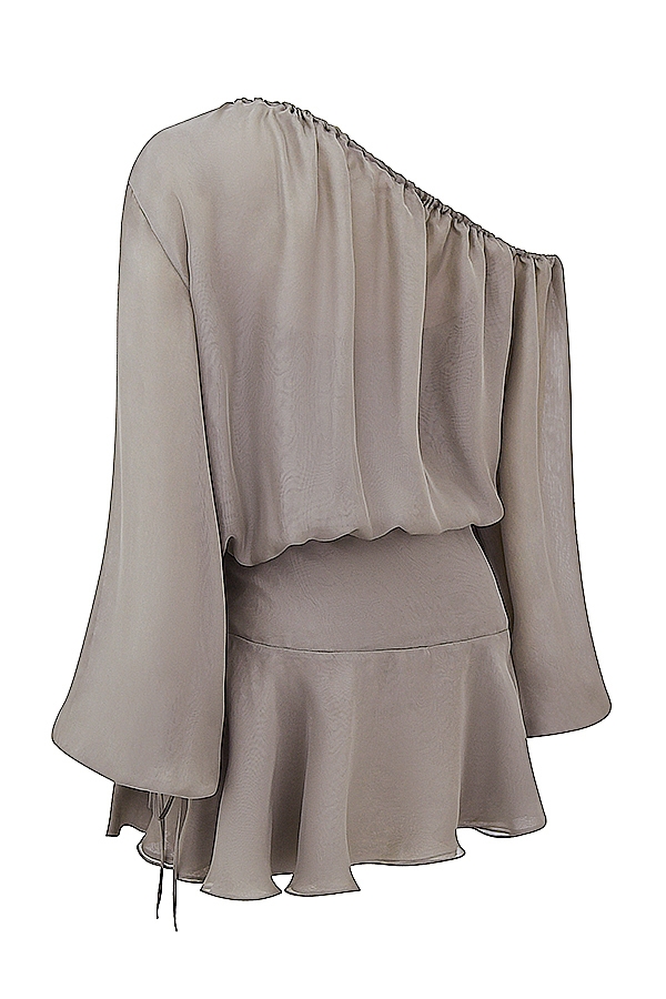askgrön off shoulder-klänning