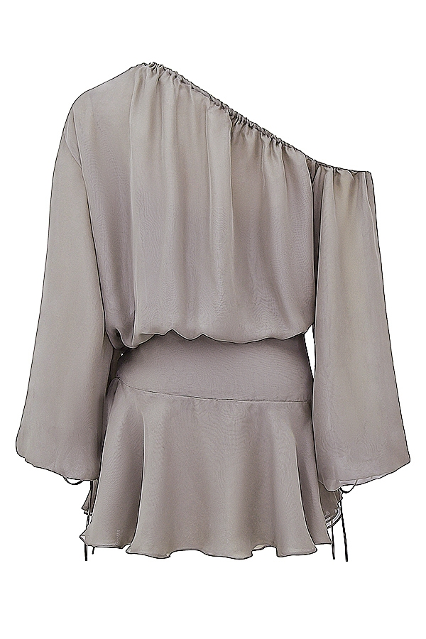 askgrön off shoulder-klänning