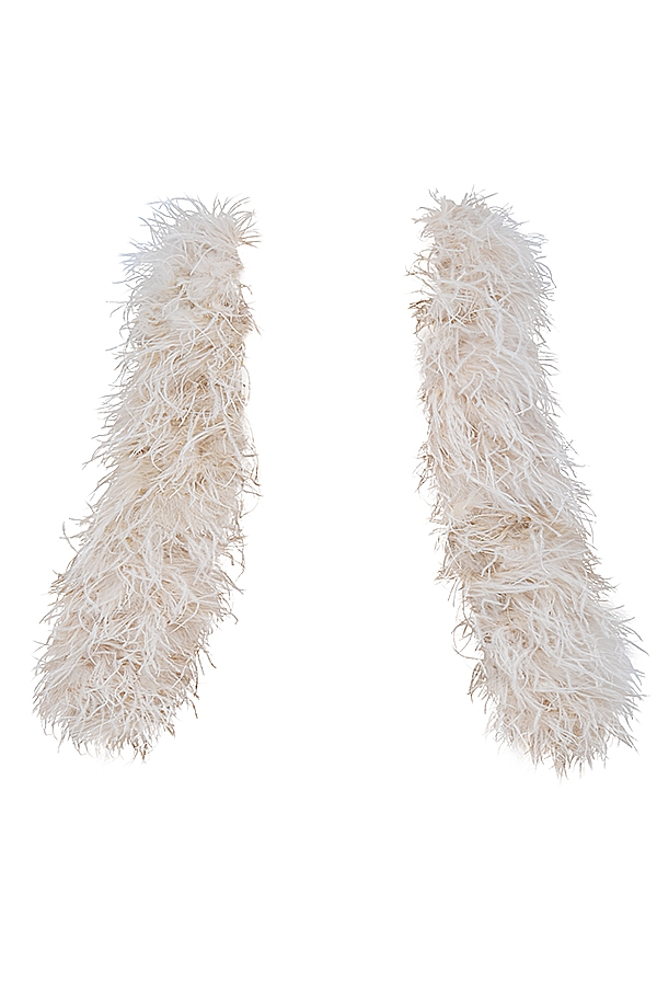 off white marabou Ärmjacka