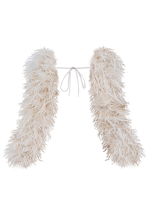off white marabou Ärmjacka