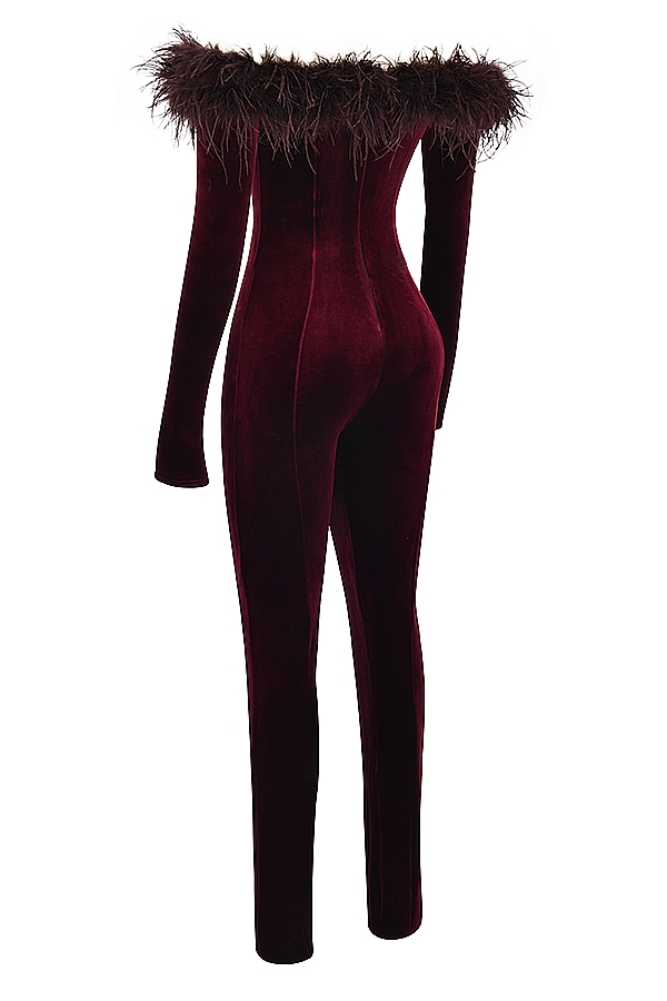 svart körsbärssammetsjumpsuit